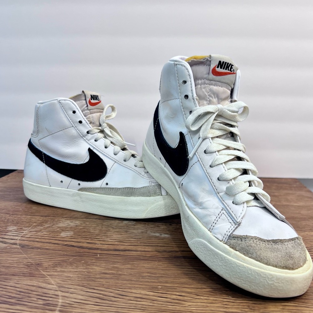 Nike White and Black Athletic High-Top Shoes